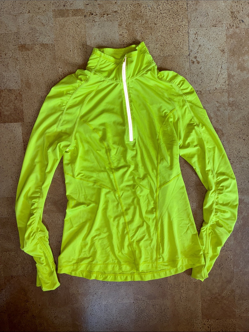 Zella Reflective Neon Yellow Half-Zip Active Jacket NWOT